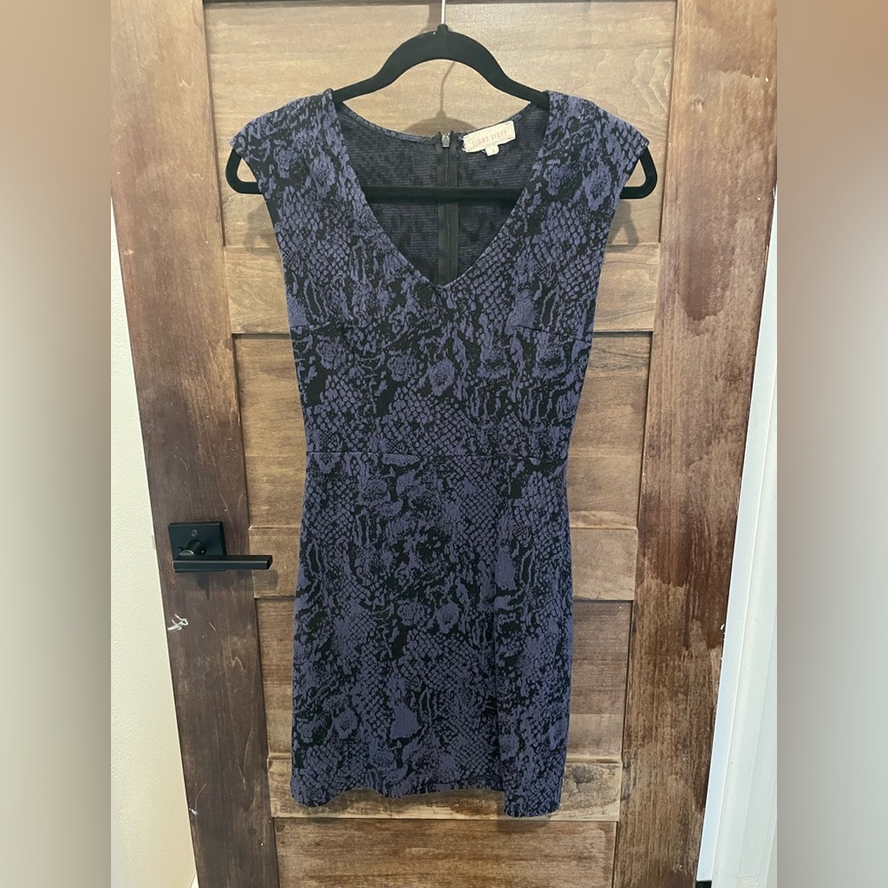 Purple and black mini dress